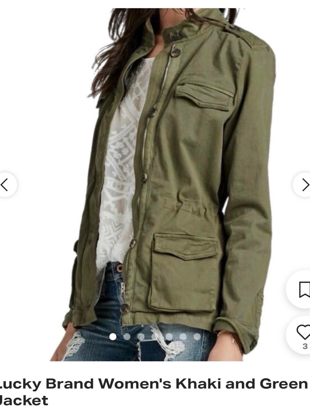 Lucky Brand Women's Khaki Green Utility Jacket